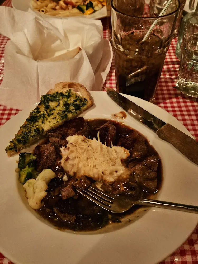 Beef Tips with Mashed Potatoes and Brown Gravy